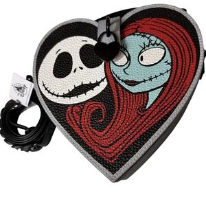 Disney Nightmare Before Christmas Jack and Sally Heart Shaped Crossbody‎ Bag